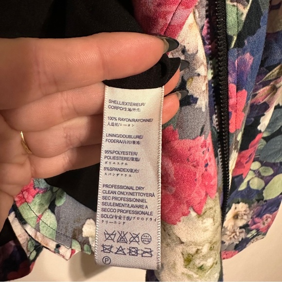 Rebecca Minkoff Wes Moto Floral Jacket Size Medium - Picture 7 of 8